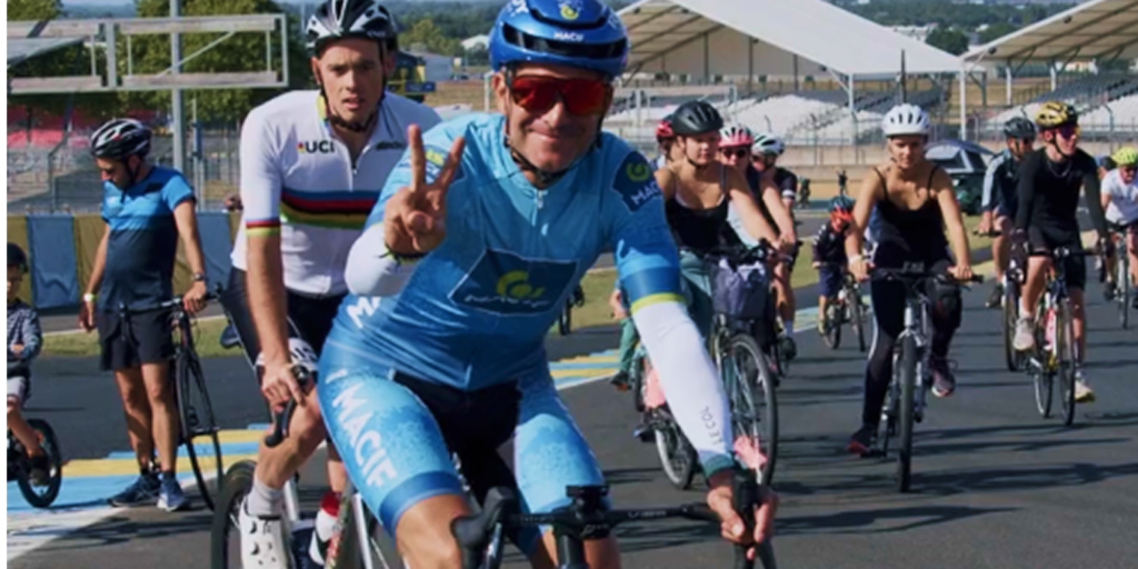 Photo illustrant la vidéo de présentation de la Macif au 24h vélo du mans réalisée par Air2D3